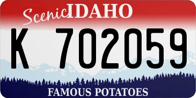 ID license plate K702059