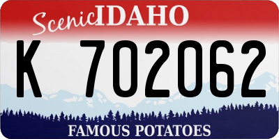 ID license plate K702062