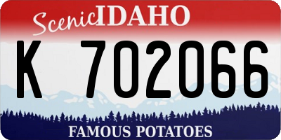 ID license plate K702066