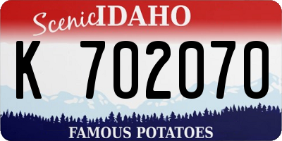 ID license plate K702070