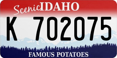 ID license plate K702075