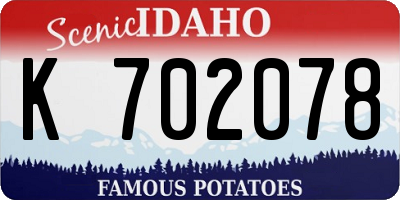 ID license plate K702078