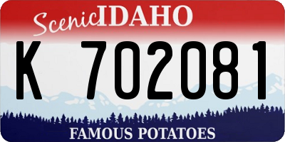 ID license plate K702081