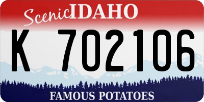 ID license plate K702106