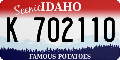 ID license plate K702110