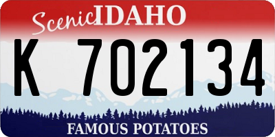 ID license plate K702134