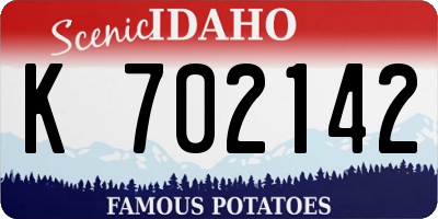 ID license plate K702142