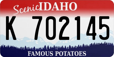 ID license plate K702145