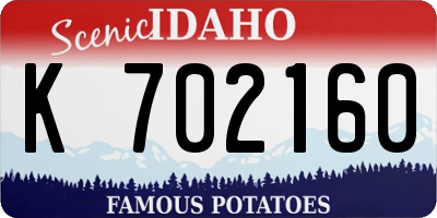 ID license plate K702160