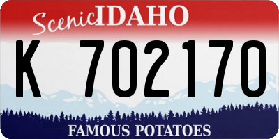 ID license plate K702170