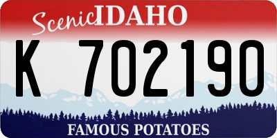 ID license plate K702190