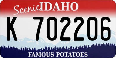 ID license plate K702206