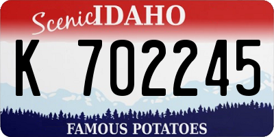 ID license plate K702245