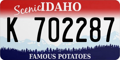 ID license plate K702287