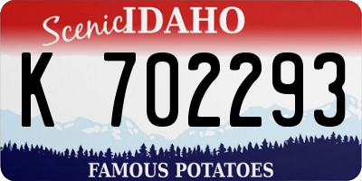 ID license plate K702293