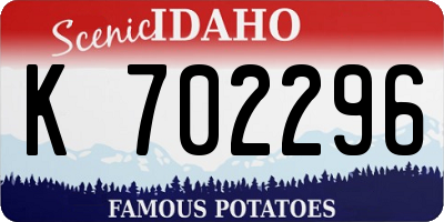 ID license plate K702296