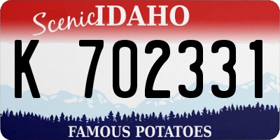ID license plate K702331