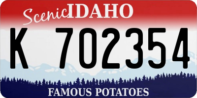 ID license plate K702354