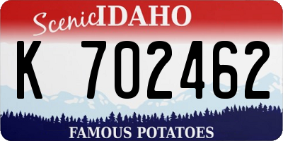 ID license plate K702462