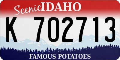ID license plate K702713