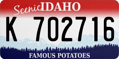 ID license plate K702716