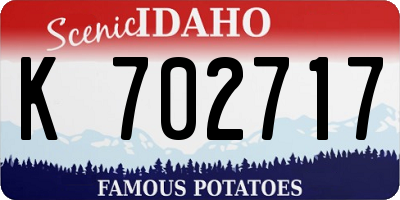 ID license plate K702717