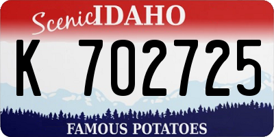 ID license plate K702725