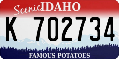 ID license plate K702734