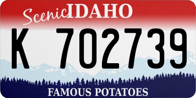 ID license plate K702739