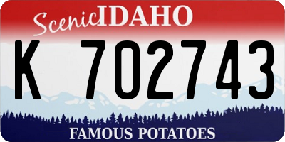 ID license plate K702743