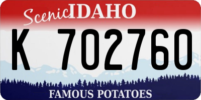 ID license plate K702760