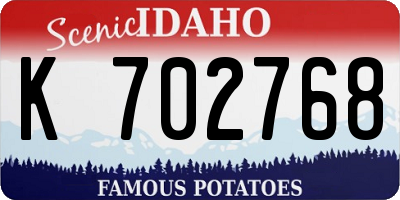 ID license plate K702768