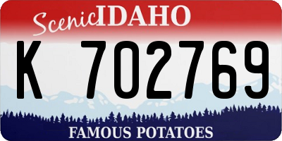 ID license plate K702769