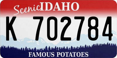 ID license plate K702784