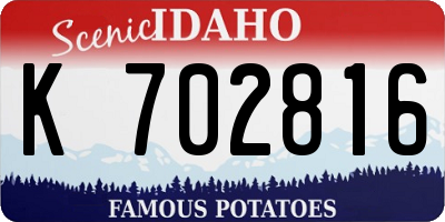 ID license plate K702816