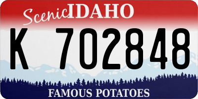 ID license plate K702848