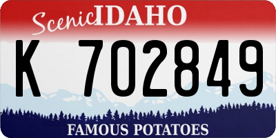 ID license plate K702849