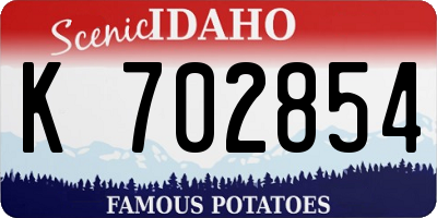 ID license plate K702854