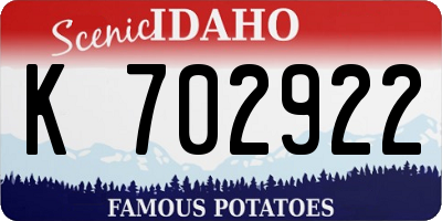 ID license plate K702922