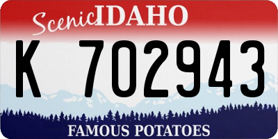 ID license plate K702943