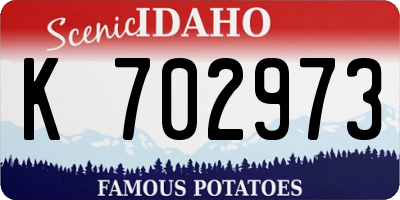 ID license plate K702973