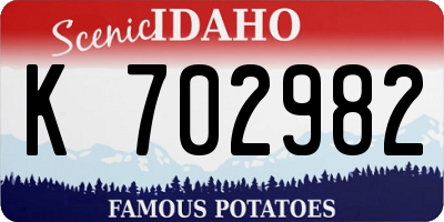 ID license plate K702982
