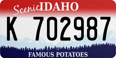 ID license plate K702987