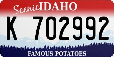 ID license plate K702992