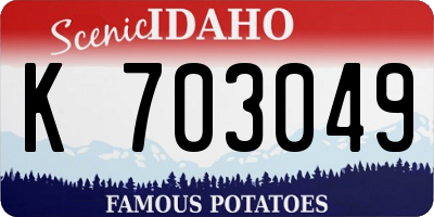 ID license plate K703049