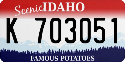 ID license plate K703051