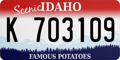 ID license plate K703109