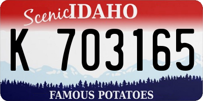ID license plate K703165