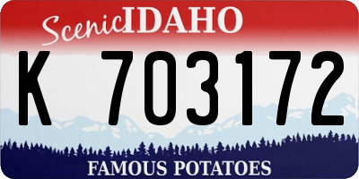 ID license plate K703172