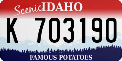 ID license plate K703190